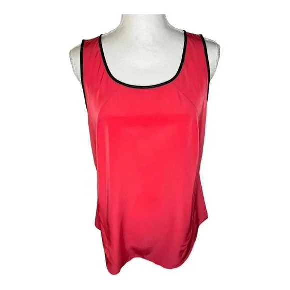Kenneth Cole New York Women’s Medium Silky Feel Red Tank‎ Black Trim - Picture 1 of 6